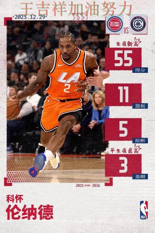 伦纳德关键时刻建功带队取胜 积分榜形势更加明朗